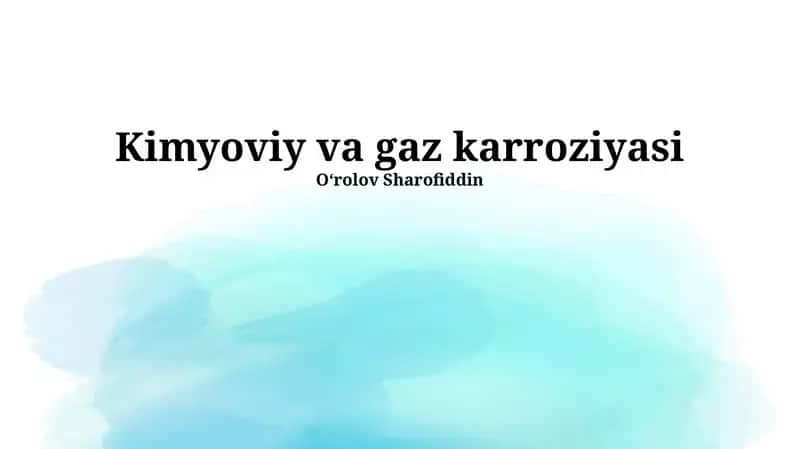 Kimyoviy va gaz karroziyasi 1