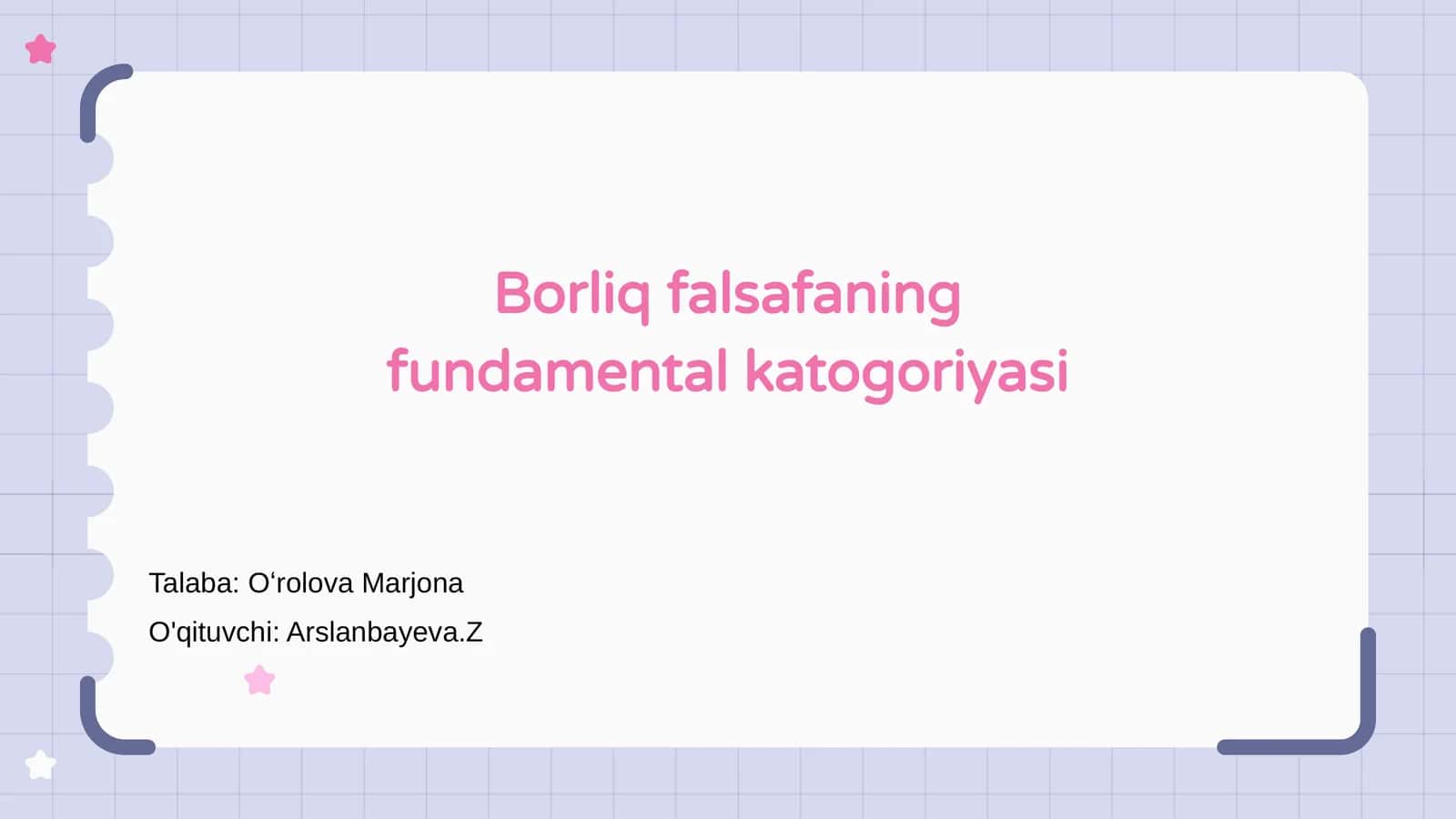 Borliq falsafaning fundamental katogoriyasi 1
