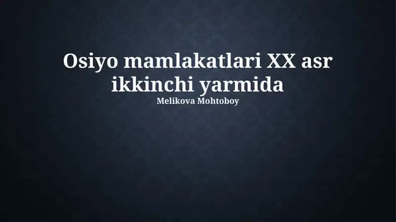 Iqtisodiyot va ijtimoiy o'zgarishlar 1