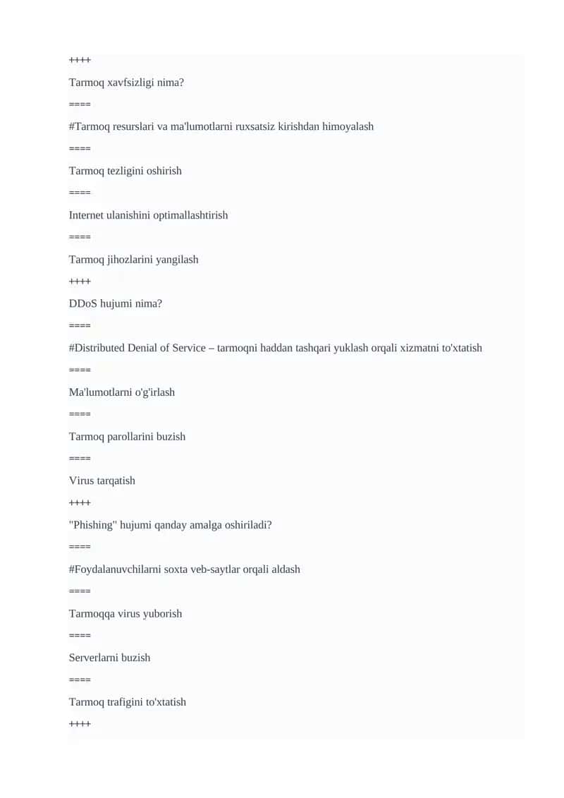 Tarmoq xavfsizligi nima? 1