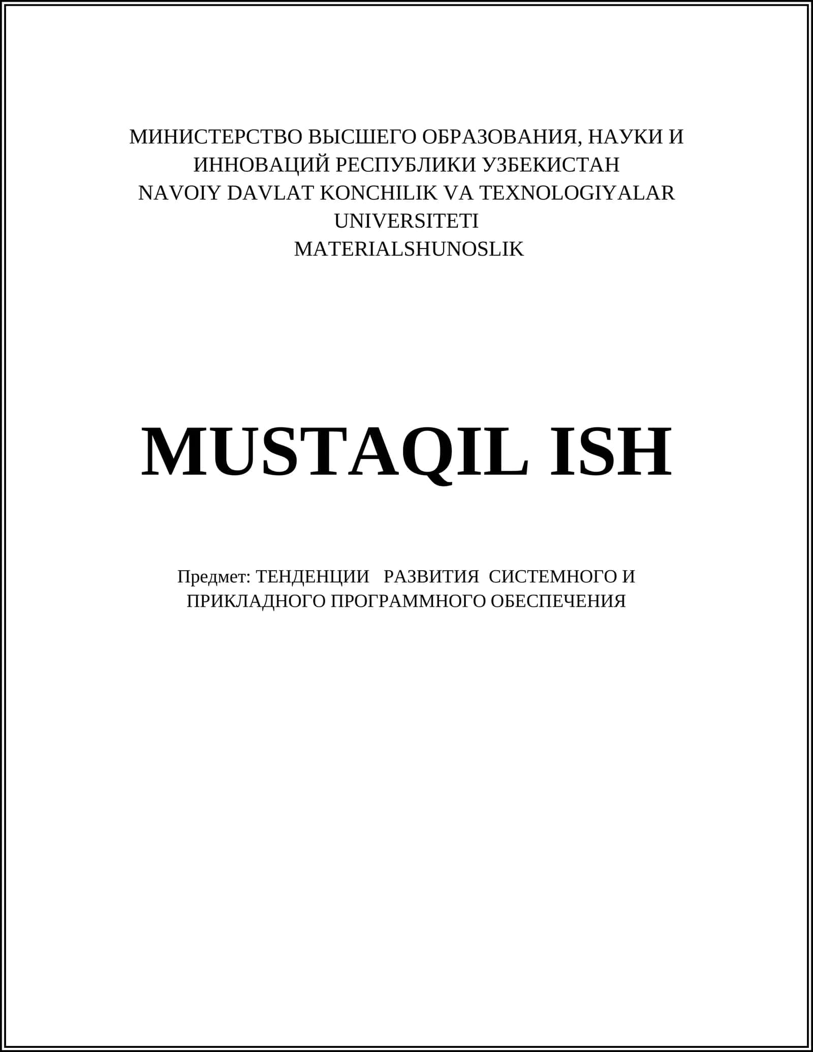 MATERIALSHUNOSLIK MUSTAQIL ISH 1