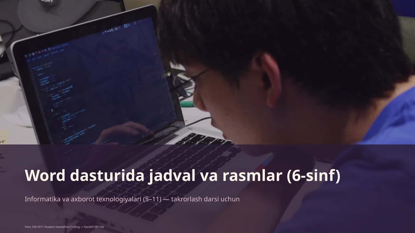 Word dasturida jadval va rasmlar (6-sinf) 1