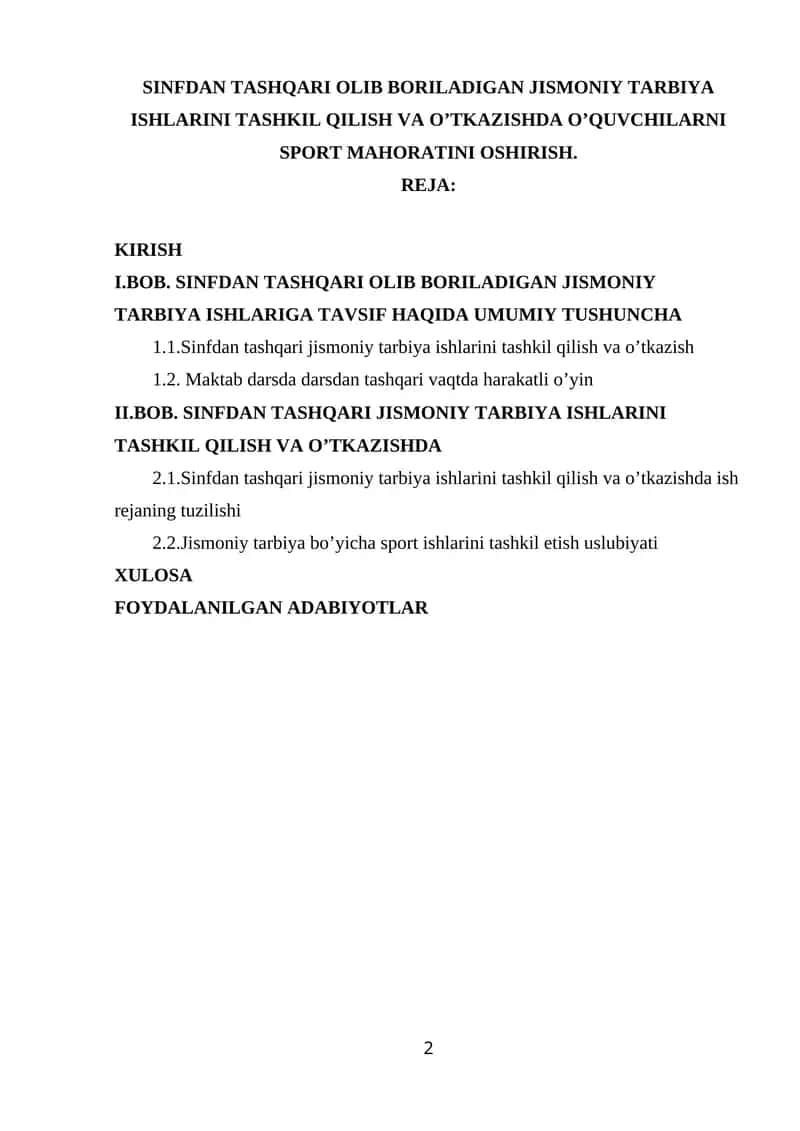 Jismoniy Tarbiya Ishlari 1