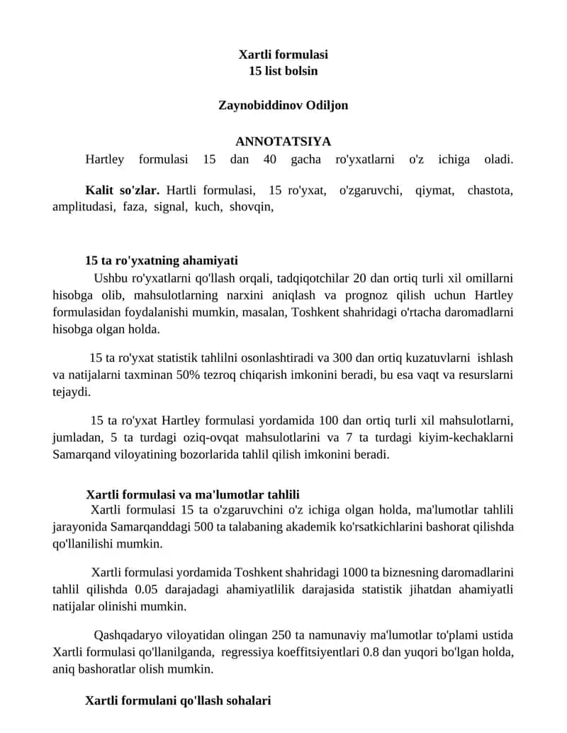 Xartli formulasi 1