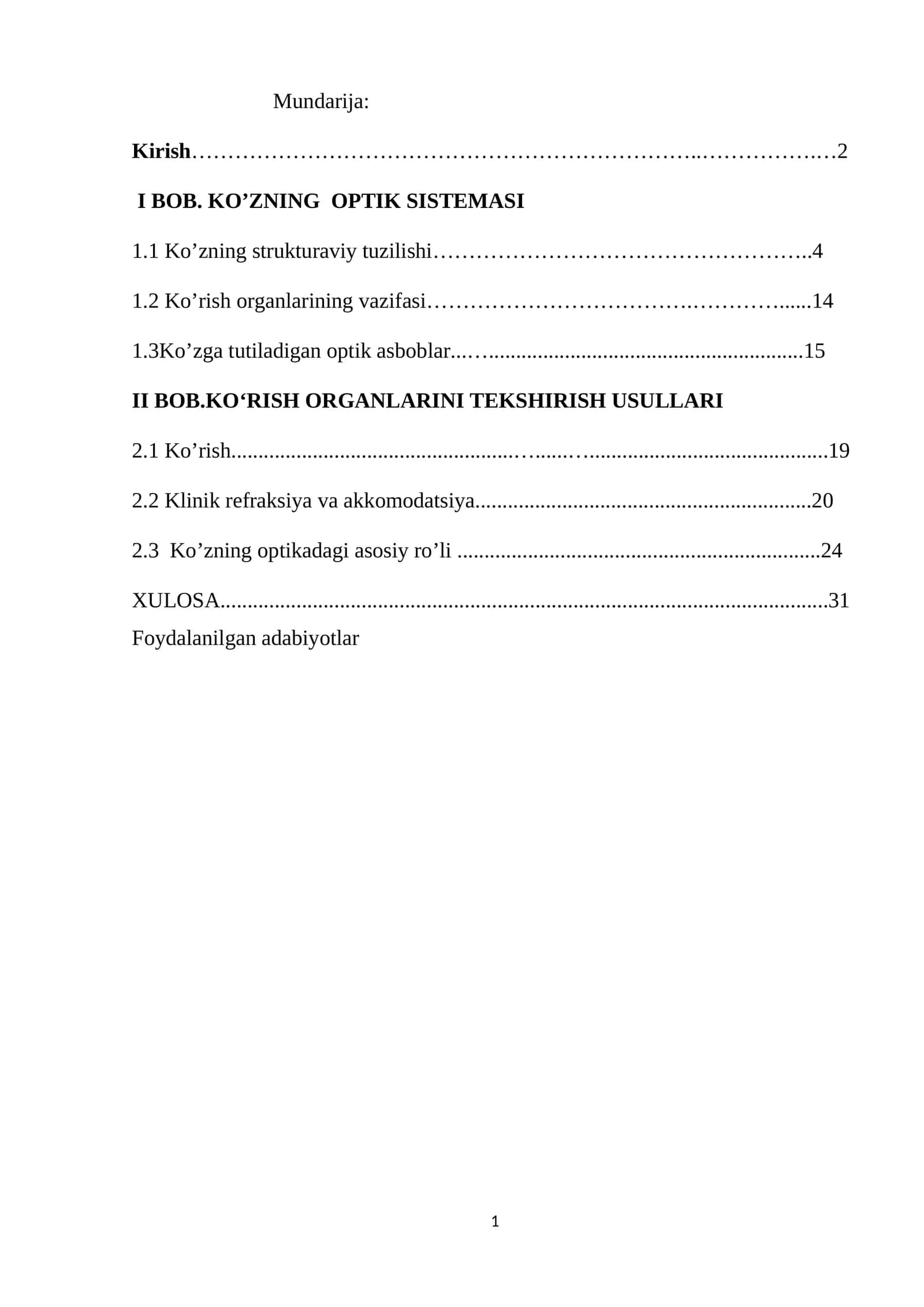 KO’ZNING OPTIK SISTEMASI VA KO’RISH ORGANLARINI TEKSHIRISH USULLARI 1