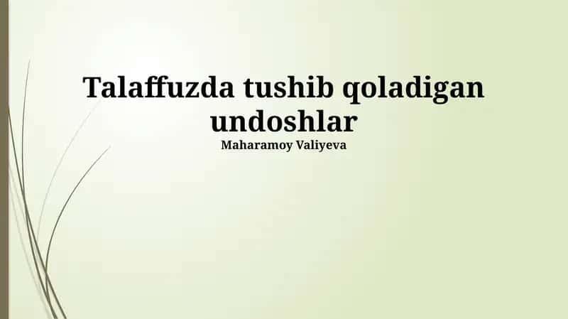 Talaffuzda Tushib Qoladigan Undoshlar 1