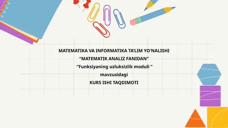 "Funksiya uzluksizligi moduli" 1
