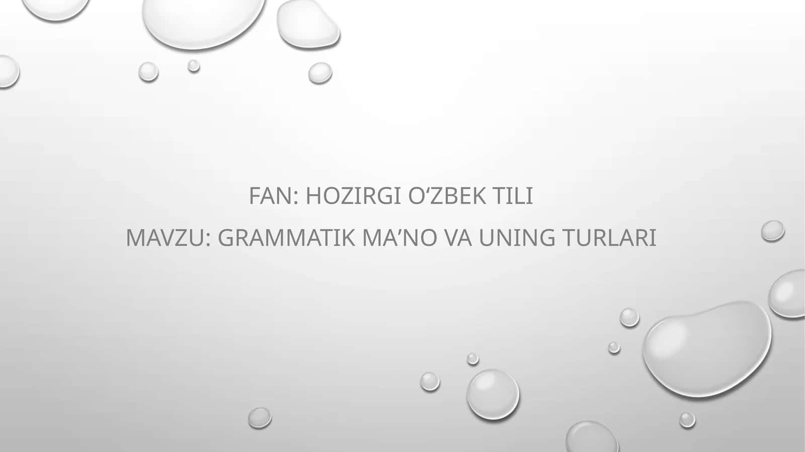 Grammatik maʼno va uning turlari 1
