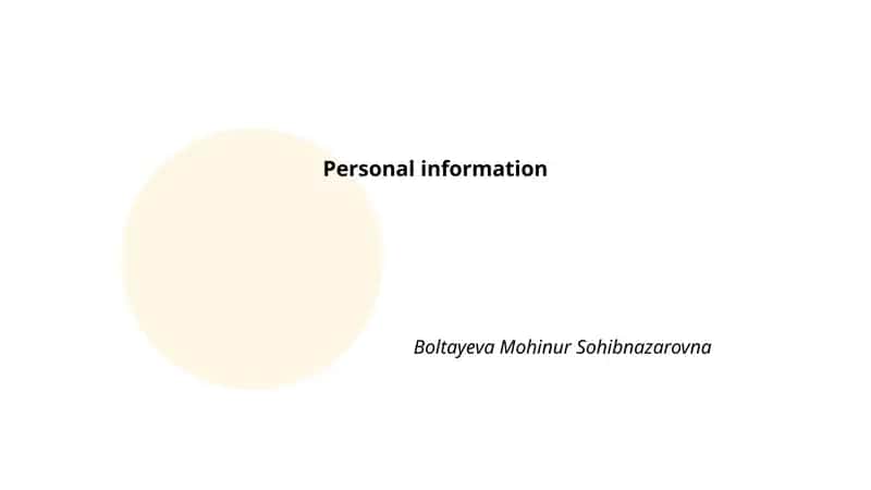 Personal information 1