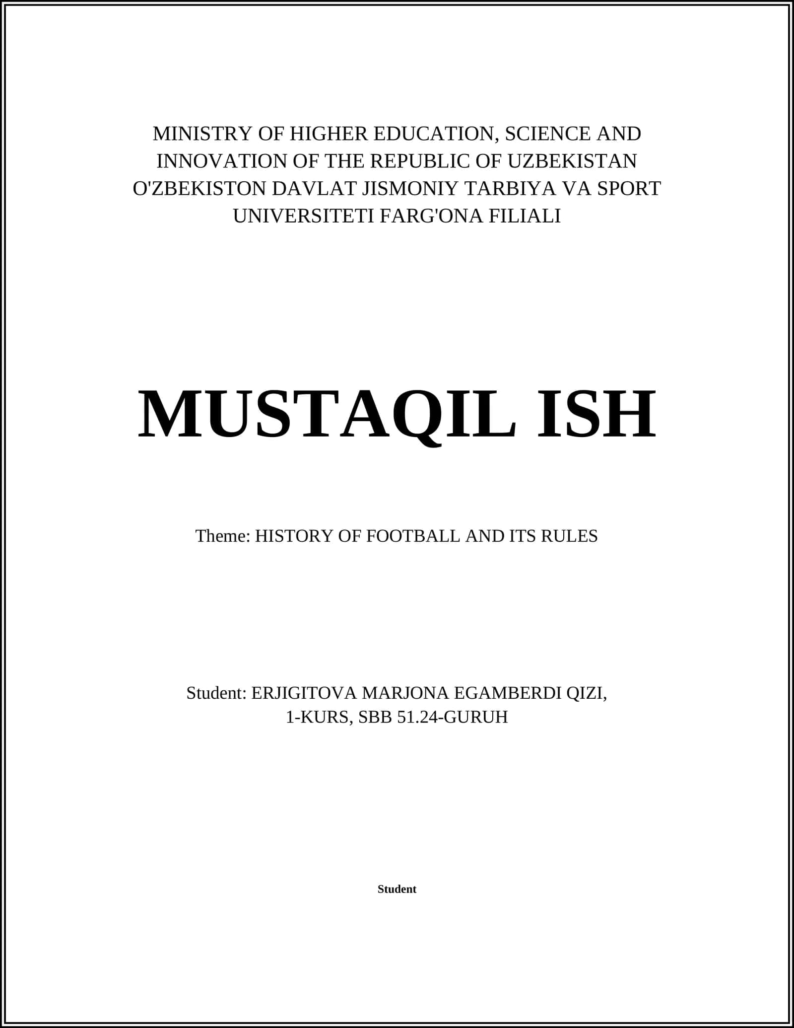 HISTORY OF FOOTBALL AND ITS RULES 1