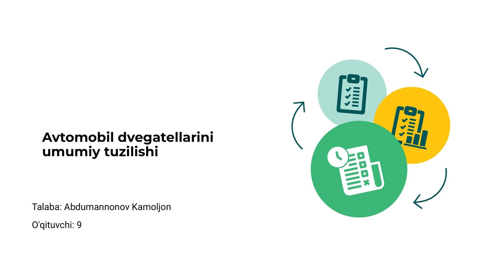 Avtomobil dvegatellarini umumiy tuzilishi 1