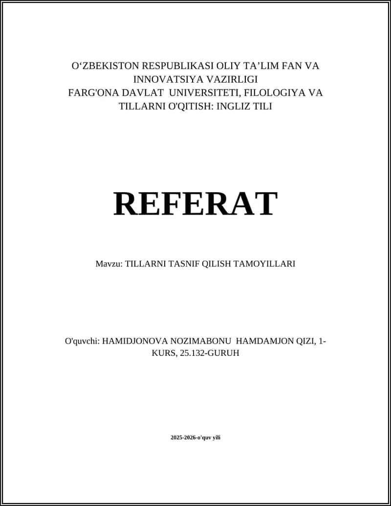 TILLARNI TASNIF QILISH TAMOYILLARI 1