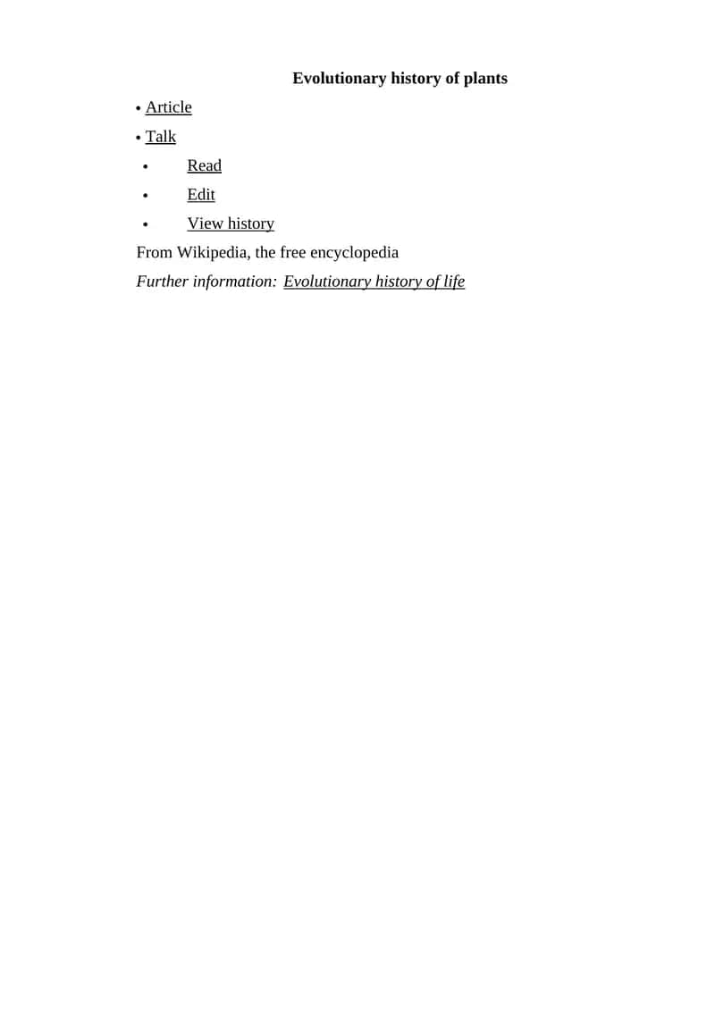 Evolutionary history of plants 1