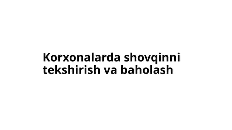 Shovqinni tekshirish va baholash 1