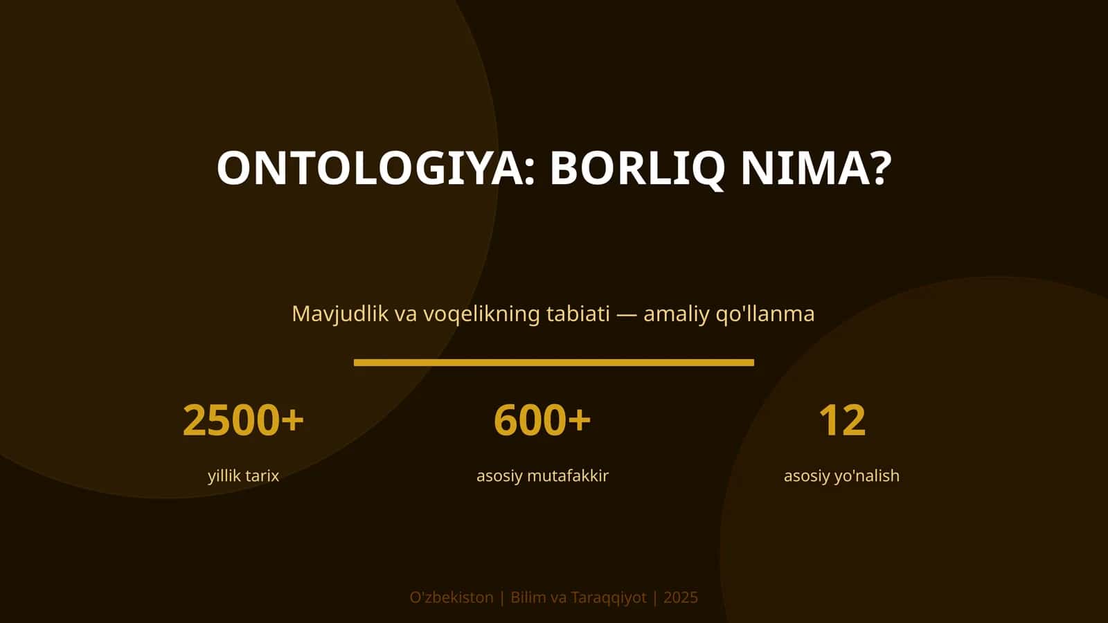 Ontologiya: Borliq Nima? 1