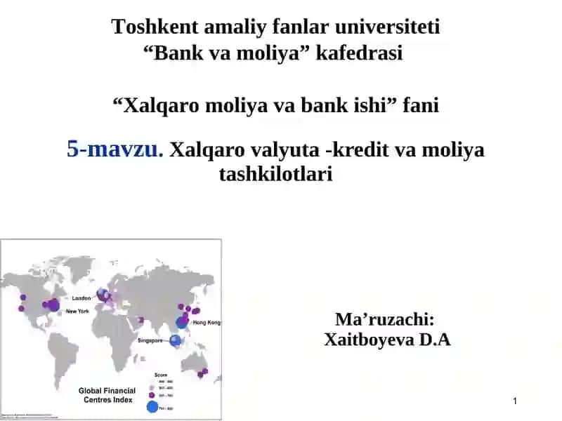 Xalqaro valyuta -kredit va moliya tashkilotlari