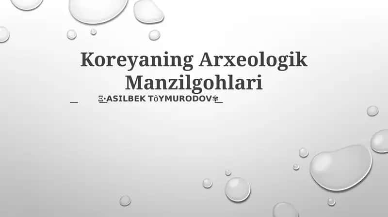 Koreyaning Arxeologik Manzilgohlari 1