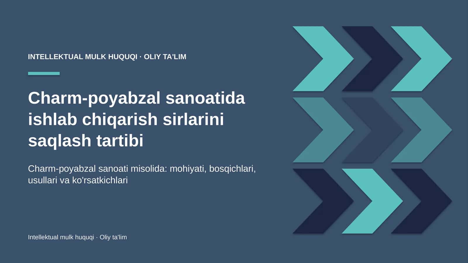 Charm-poyabzal sanoatida ishlab chiqarish sirlarini saqlash tartibi 1