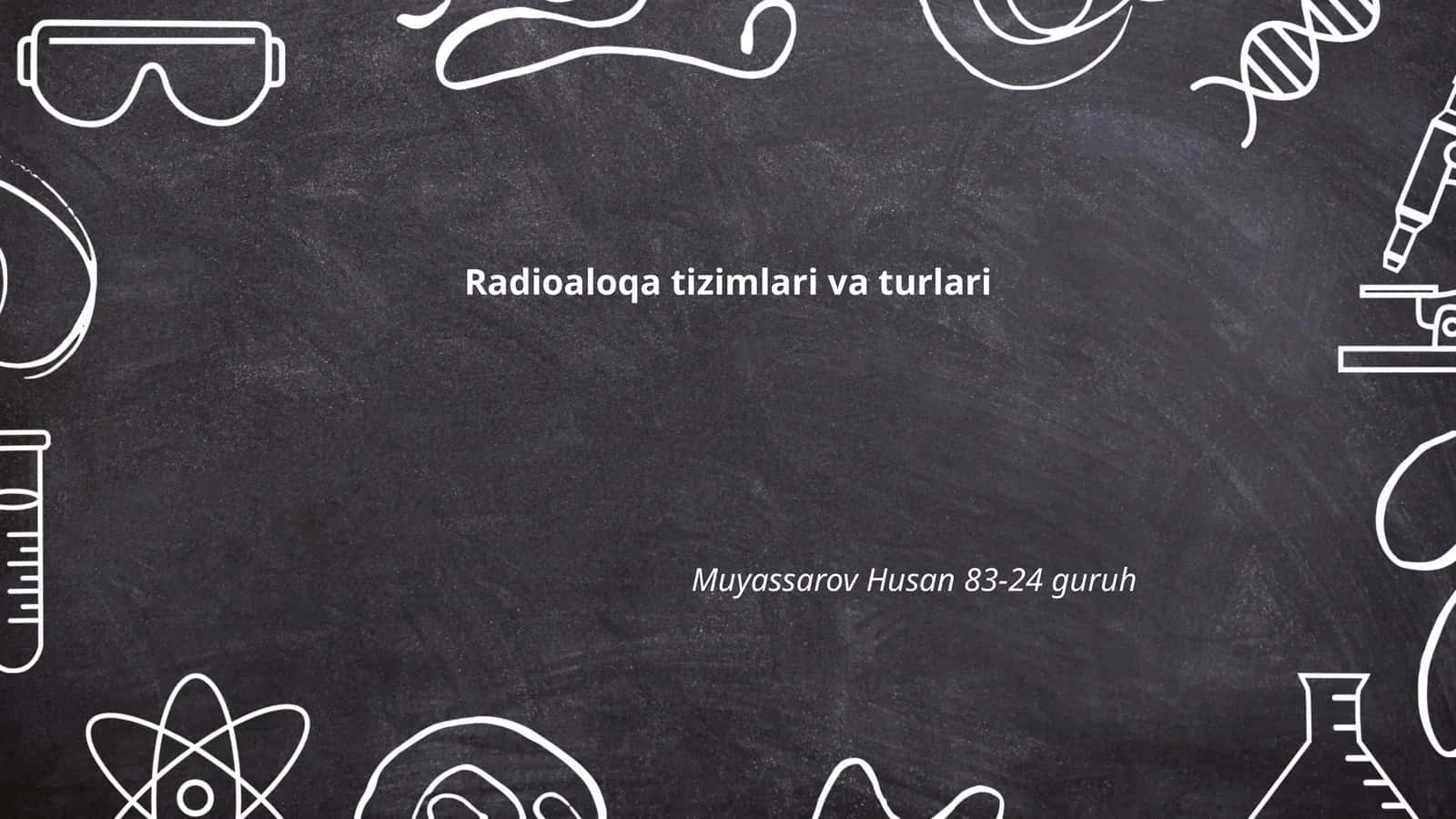 Radioaloqa tizimlari va turlari 1