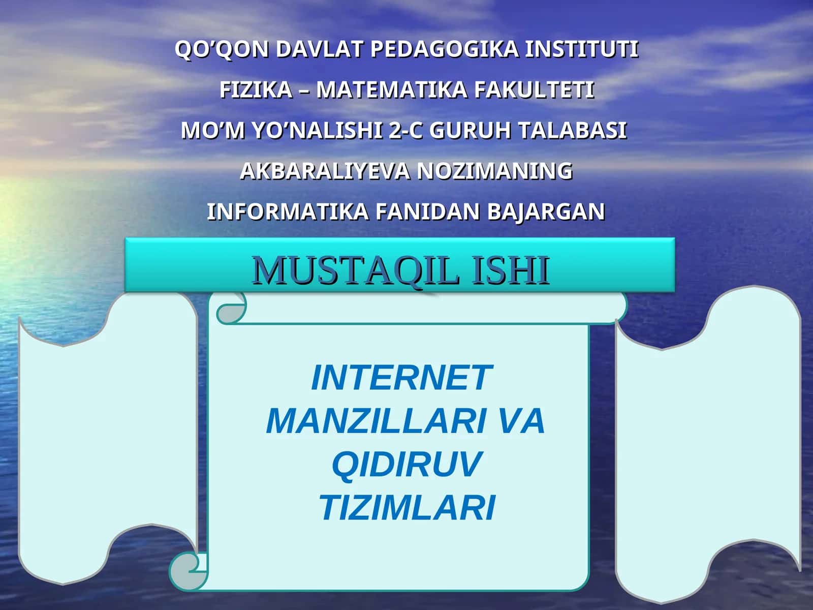 Internet manzillari va qidiruv tizimlari 1