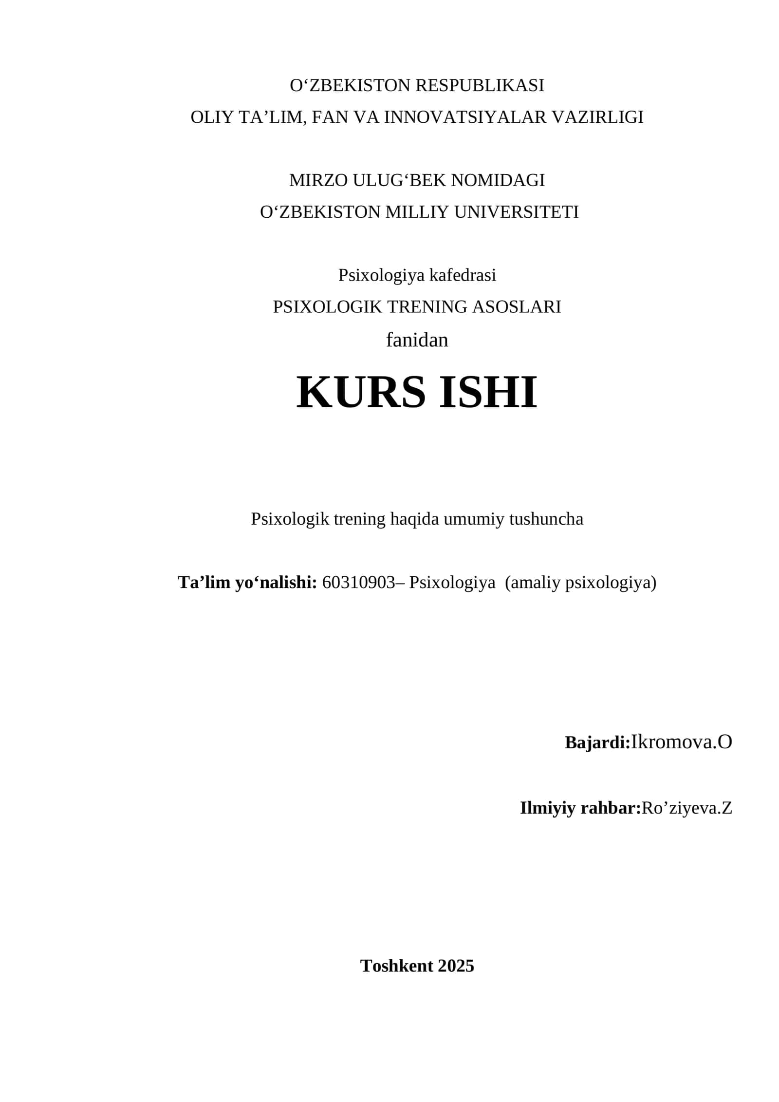 PSIXOLOGIK TRENING ASOSLARI 1