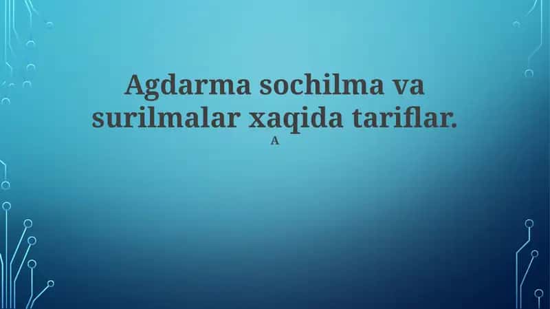 Tuproq tayyorlash texnikasi 1