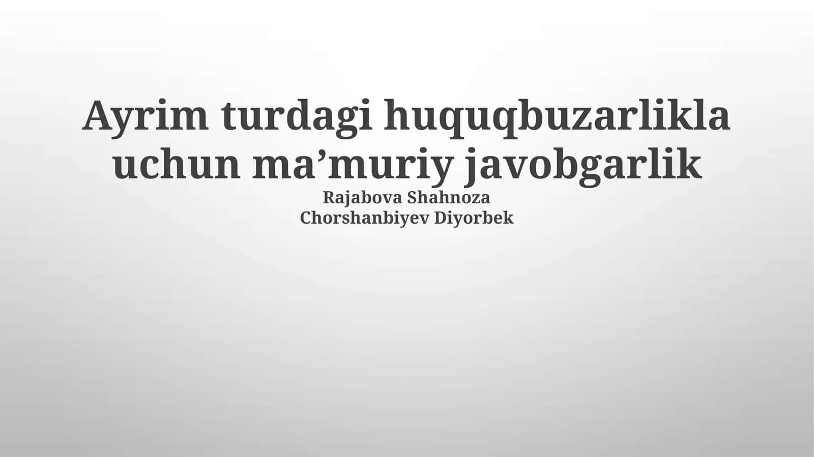 Ma'muriy javobgarlik turlari 1