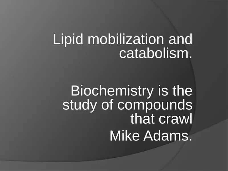 Lipidmobilizationandcatabolism 1