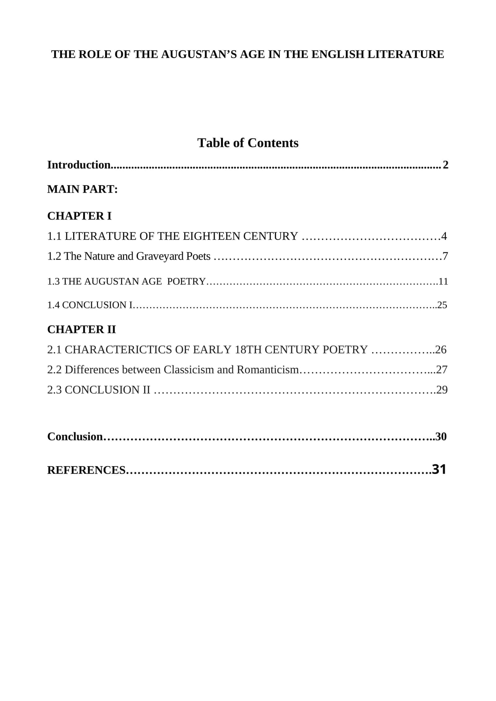 THE ROLE OF THE AUGUSTAN’S AGE IN THE ENGLISH LITERATURE 1