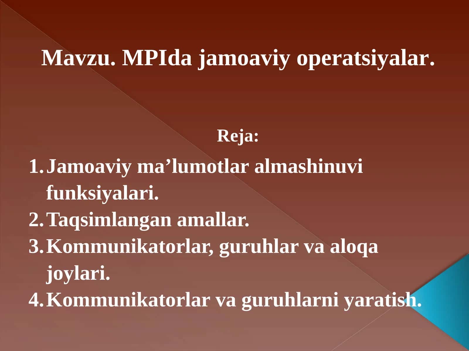 MPIda jamoaviy operatsiyalar 1