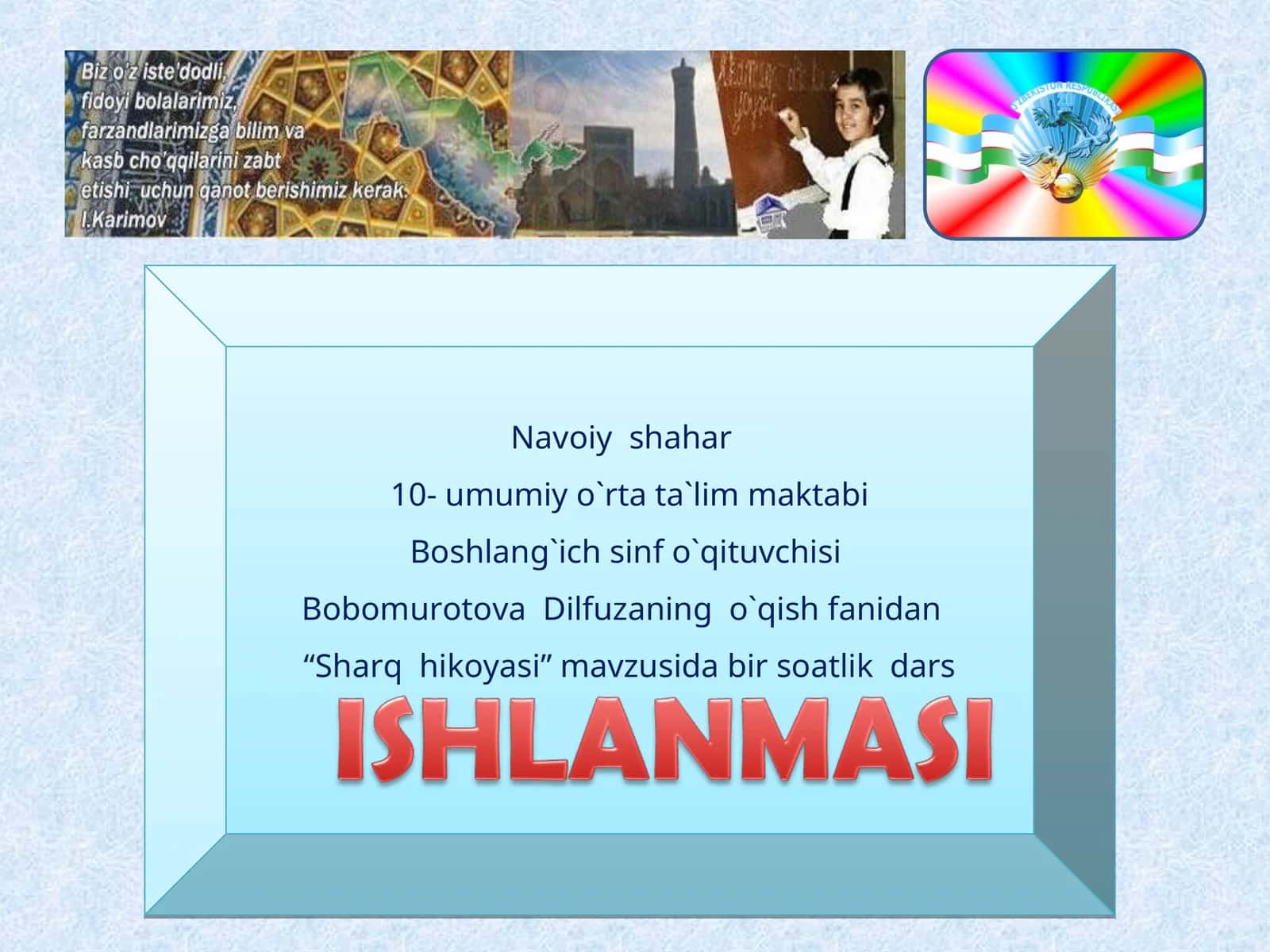 Sharq hikoyasi darsi 1