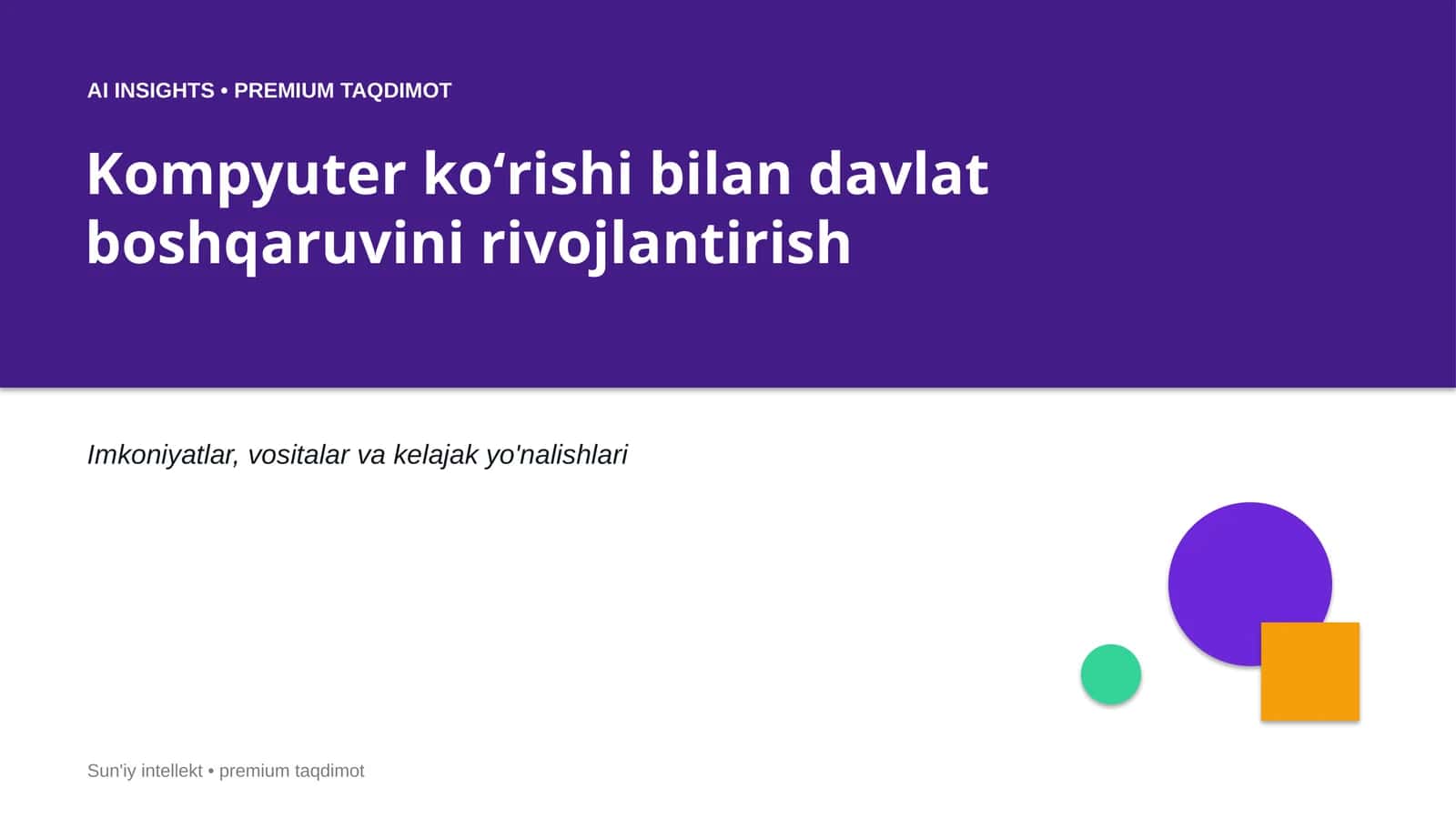 AI INSIGHTS • PREMIUM TAQDIMOT 1