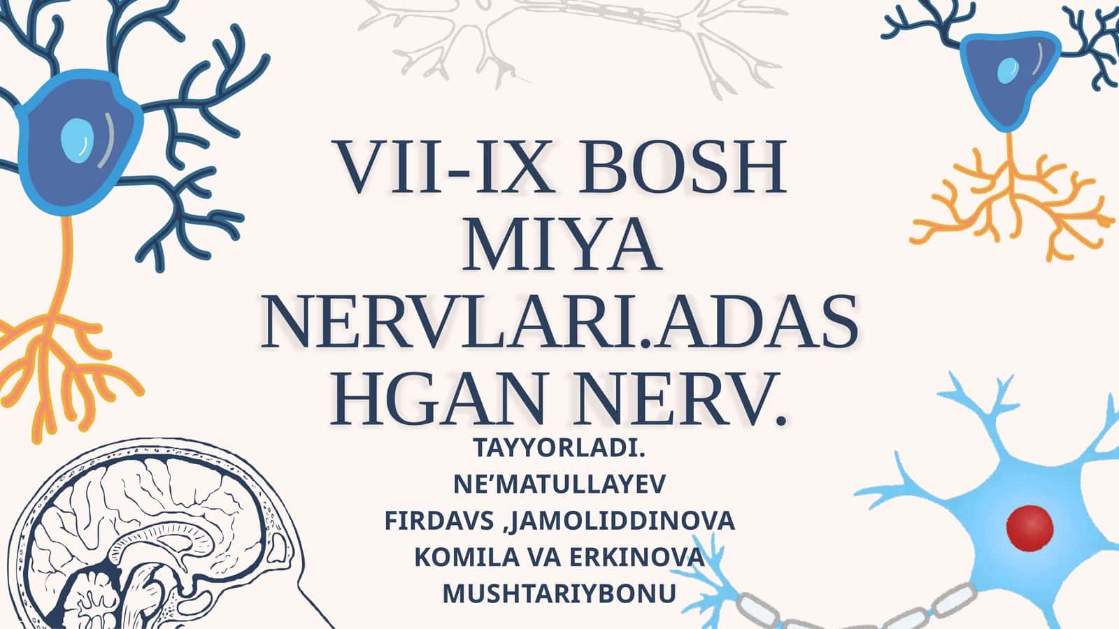 VII-IX BOSH MIYA NERVLARI.ADASHGAN NERV 1
