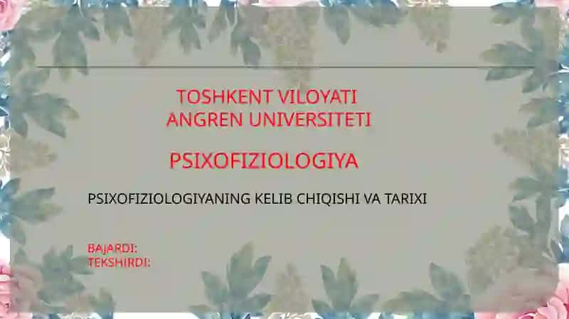 psixofiziologiya tarixi va kelib chiqishi