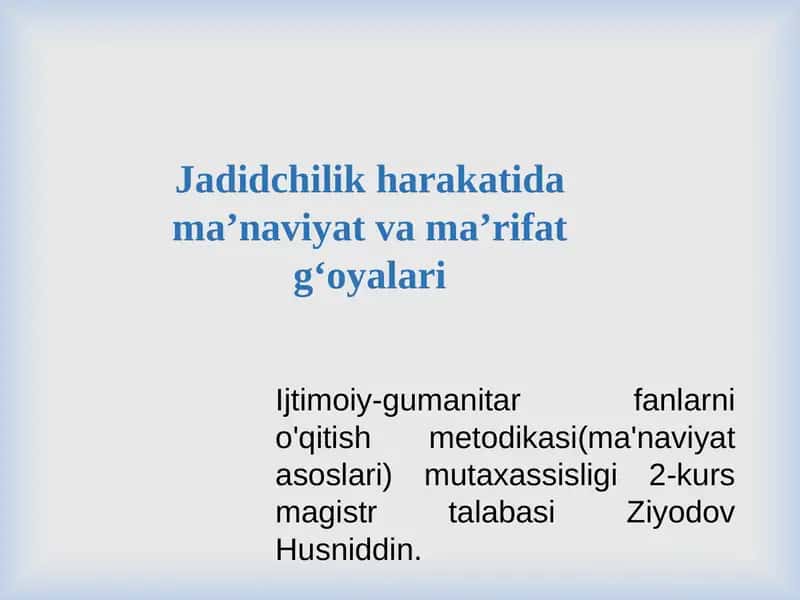 Jadidchilik harakati 1