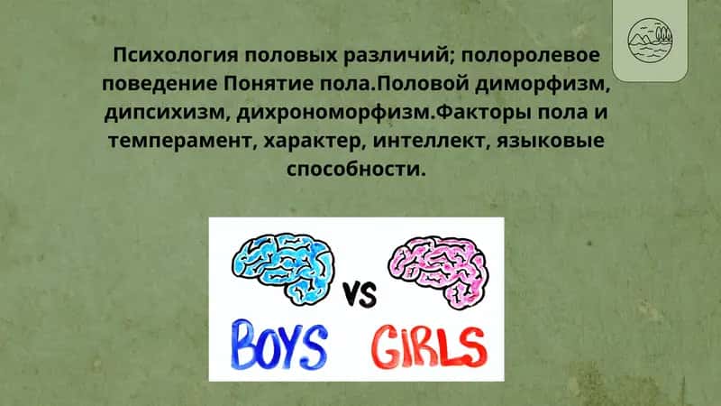 Психология половых различий; полоролевое поведение 1