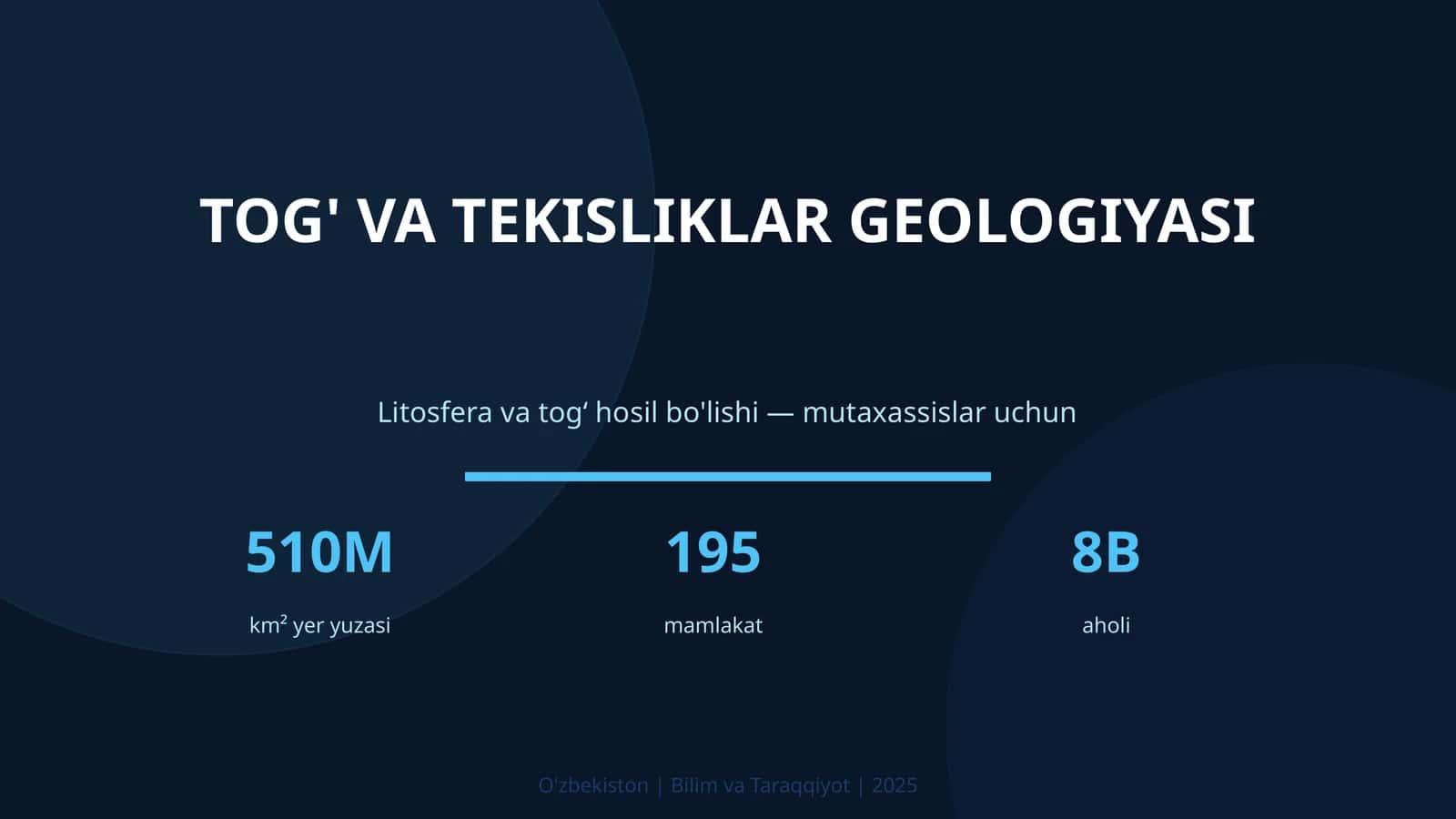TOG' VA TEKISLIKLAR GEOLOGIYASI 1