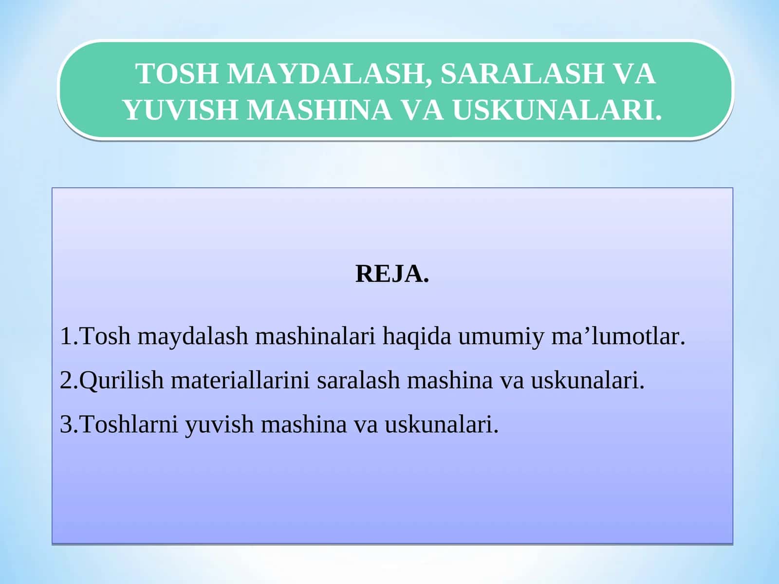 TOSH MАYDАLАSHMАSHINАLARI 1