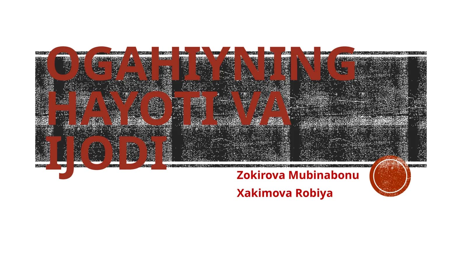 Ogahiyning hayoti va ijodi 1