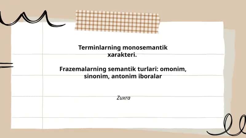 Terminlarning monosemantik xarakteri 1