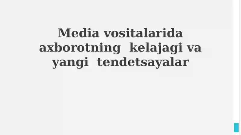 Raqamli transformatsiya va axborot vositalarining kelajagi