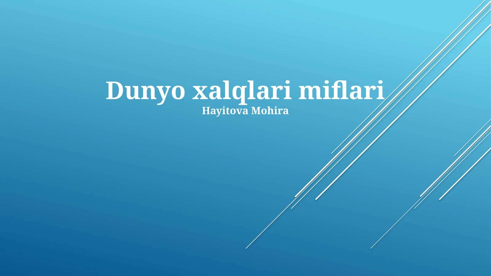 Dunyo xalqlari miflari 1