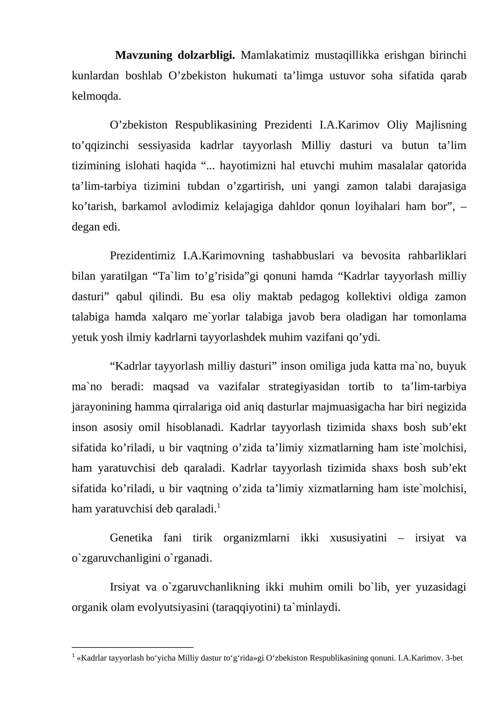 Butun ta'lim tizimining islohati 1