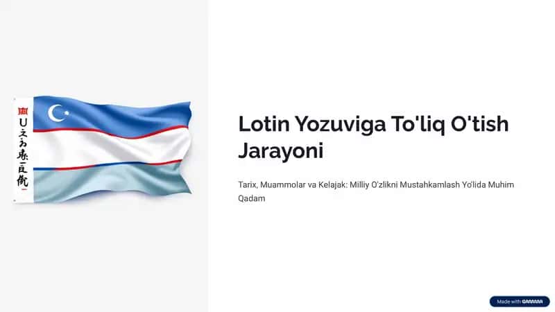 Lotin Yozuviga To'liq O'tish Jarayoni 1
