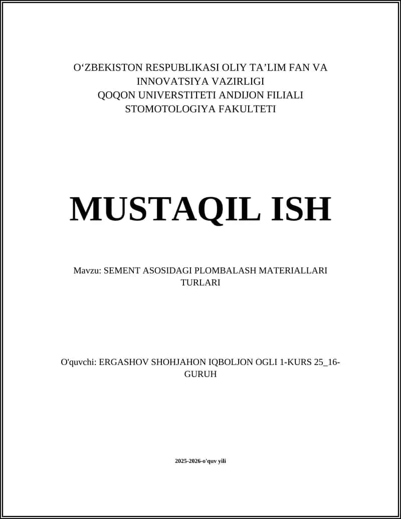SEMENT ASOSIDAGI PLOMBALASH MATERIALLARI TURLARI 1