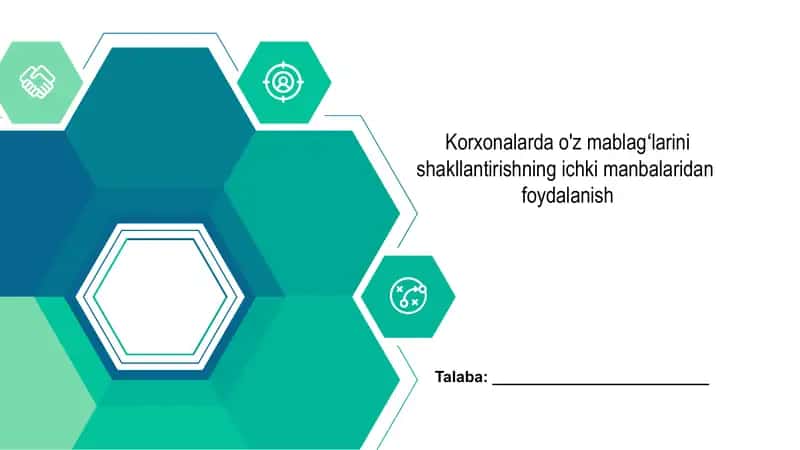 Korxonalarda o'z mablagʻlarini shakllantirishning ichki manbalaridan foydalanish 1