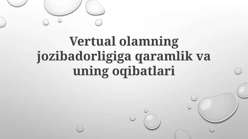 Virtual olamga qaramlik: sabablari, oqibatlari va yechimlari 1