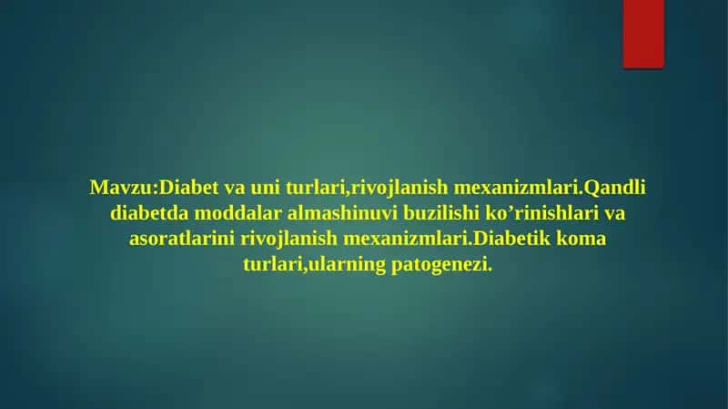 Qandli Diabet 1