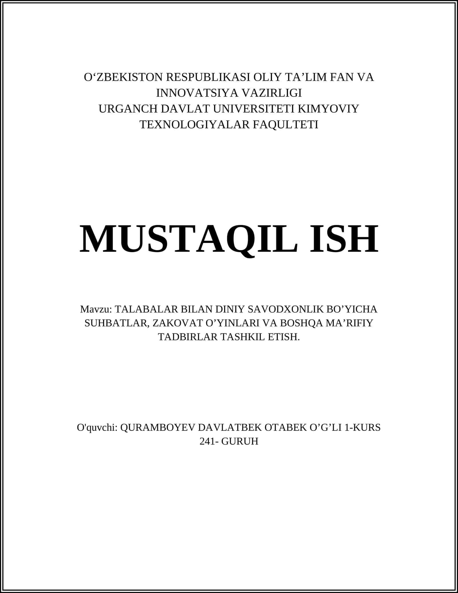 Din va axloqiy qadriyatlar 1