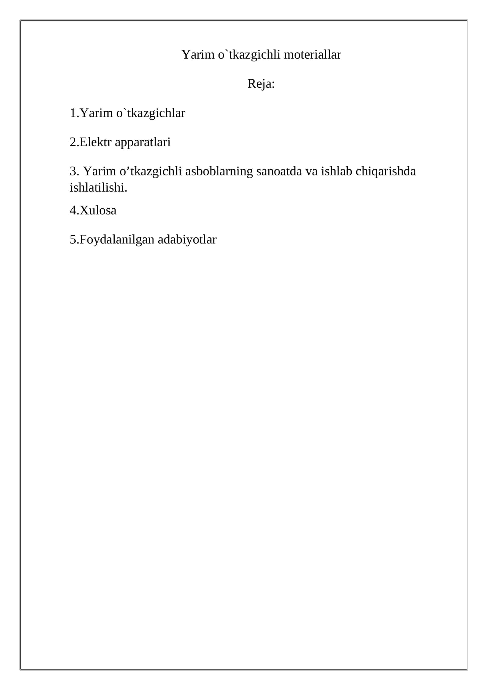 Yarim o`tkazgichli moteriallar 1